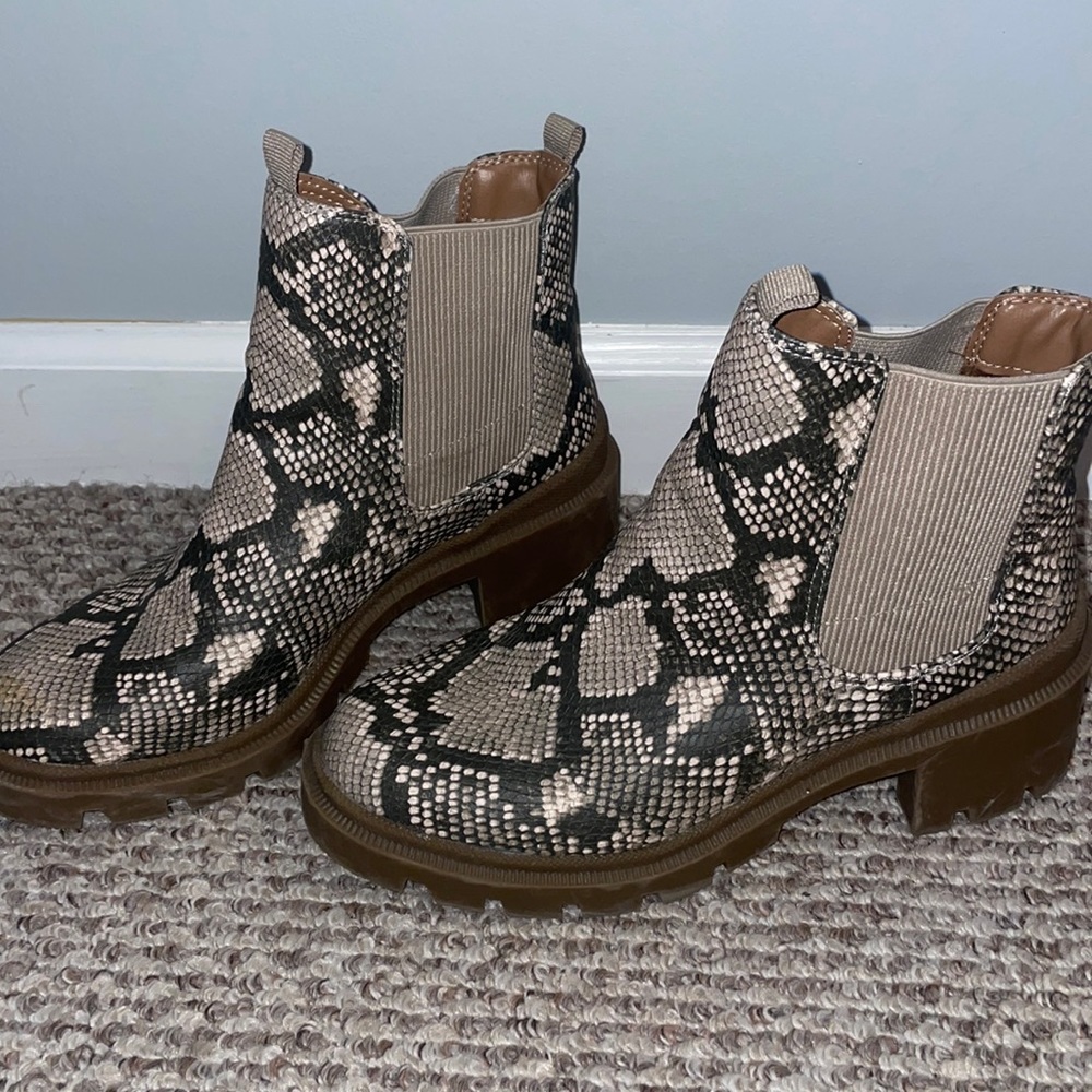 Snakeskin Chunky Boot